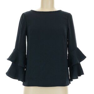 J Crew:  3/4 Bell Sleeve Blouse, Size 10, Black